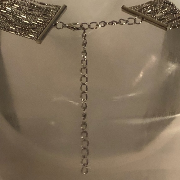 NWT Multi-Row Italian Waterfall Necklace in Silvertone. - Picture 12 of 16